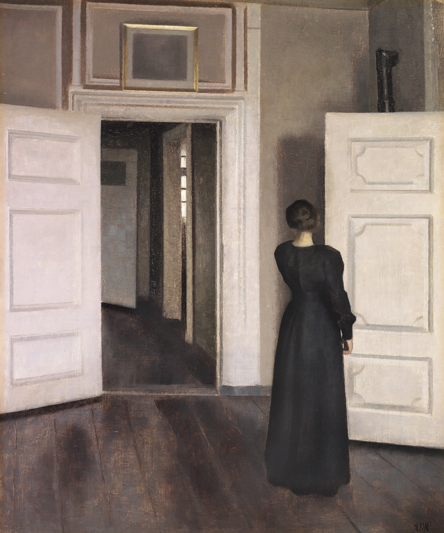 interior with ida by vilhelm hammershøi